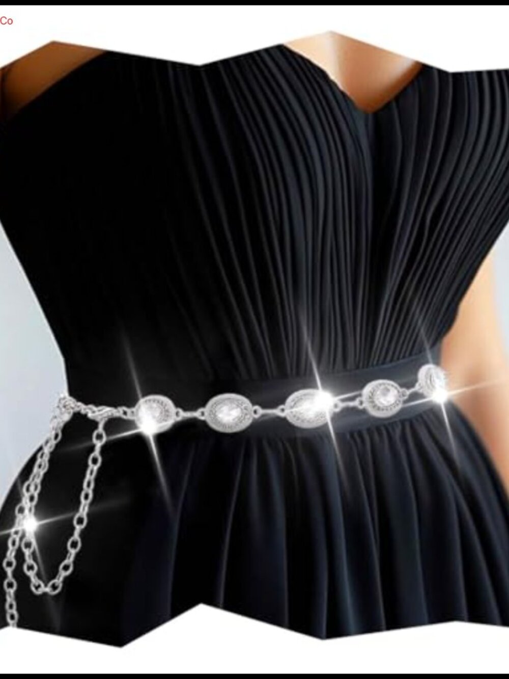 Rhinestone Chain Belt Adjustable Buckle for Dresses